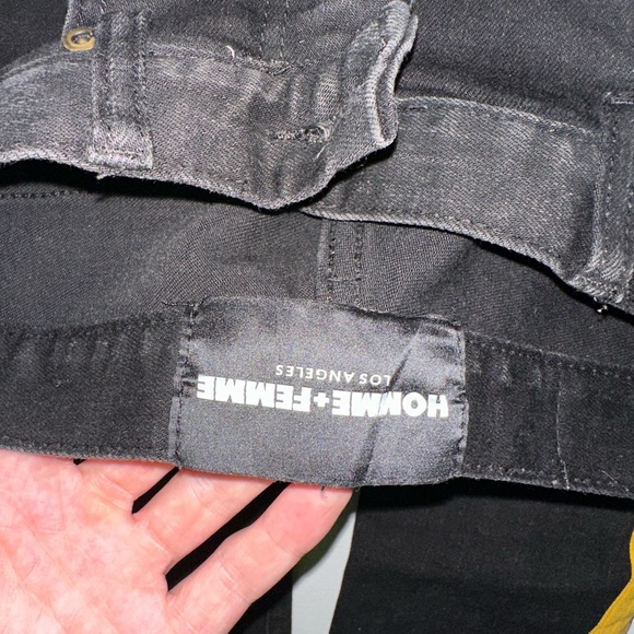 Black and Yellow Jeans with Zipper Detail - Picture 4 of 7